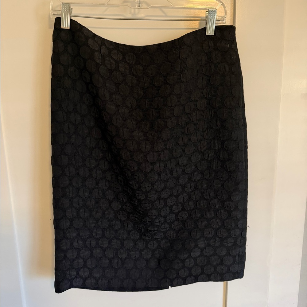 Black Textured Pencil Skirt